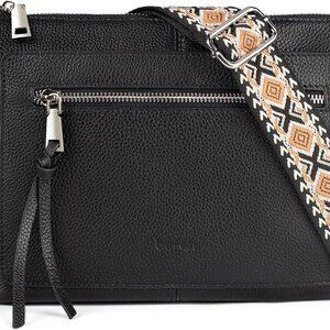 Genuine Leather Crossbody Bags for Women Medium Purses Shoulder Bag Handbags wit